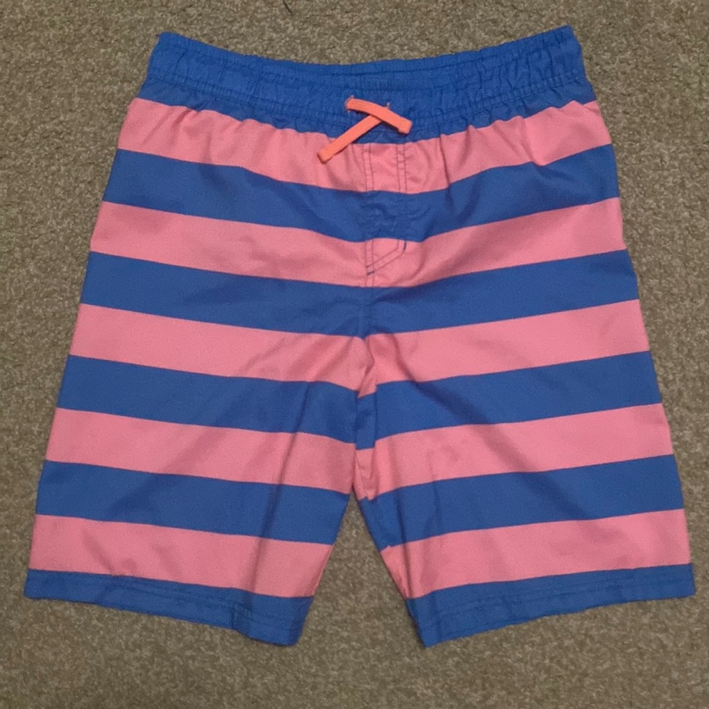 Boys blue and pink striped Cat & Jack bathing suit large (12/14)